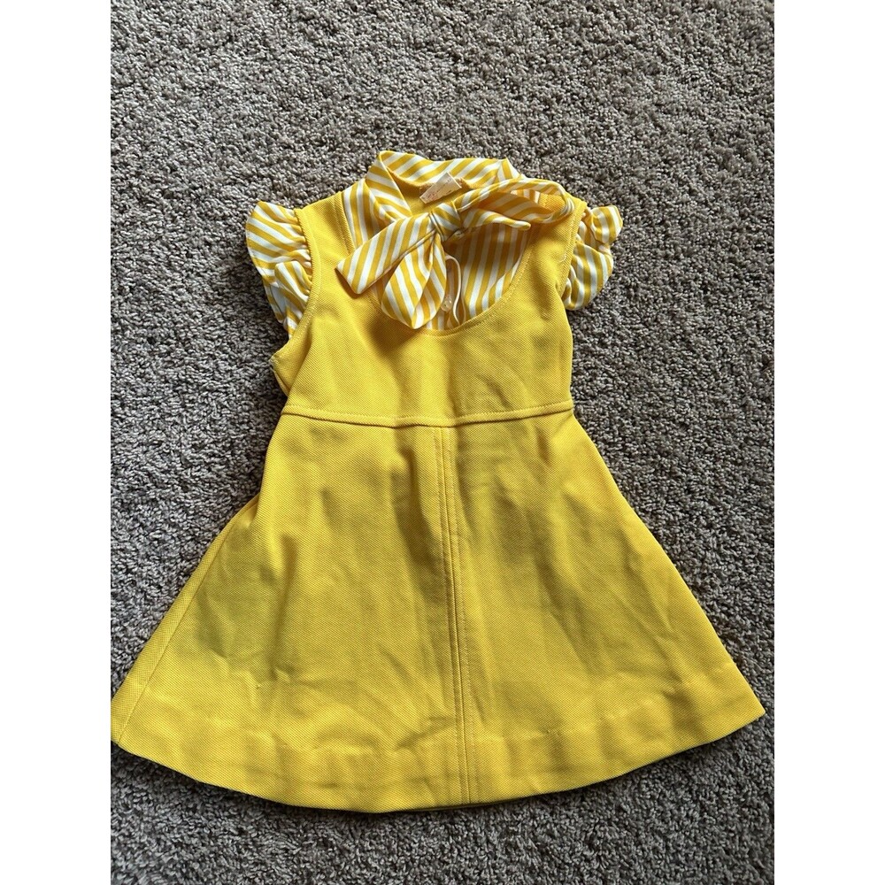 Vintage Love Girls Knit Dress Yellow Size 6X Short Sleeve